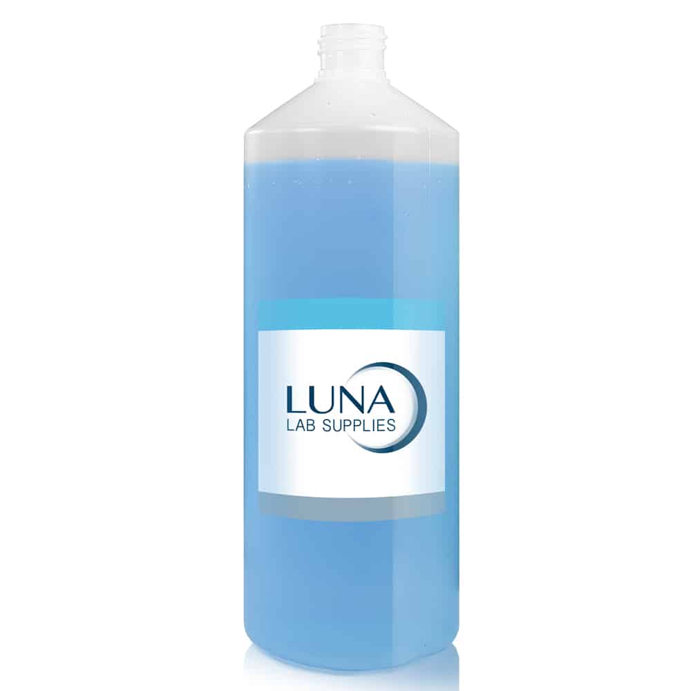 1 Litre Natural HDPE Plastic Round Bottle (No Cap) filled