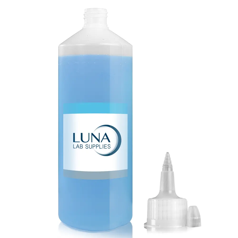 1 Litre Natural HDPE Plastic Round Bottle & 28mm Natural Spout Cap