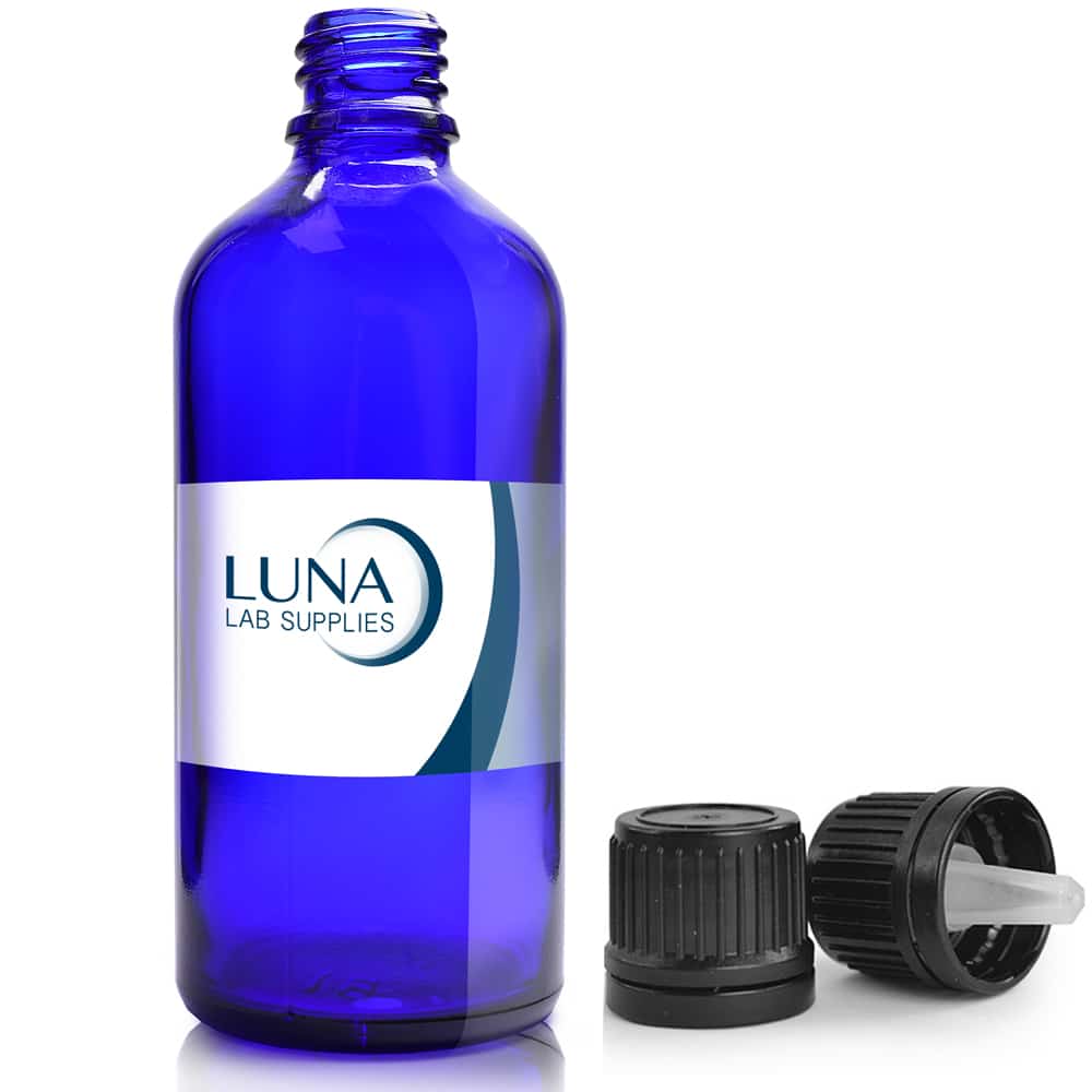 100ml Blue Glass Dropper Bottle With T/E Dropper Cap