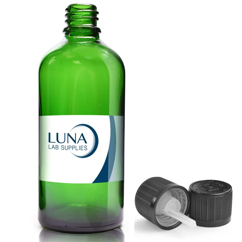 100ml Green Glass Dropper Bottle & CRC screw cap
