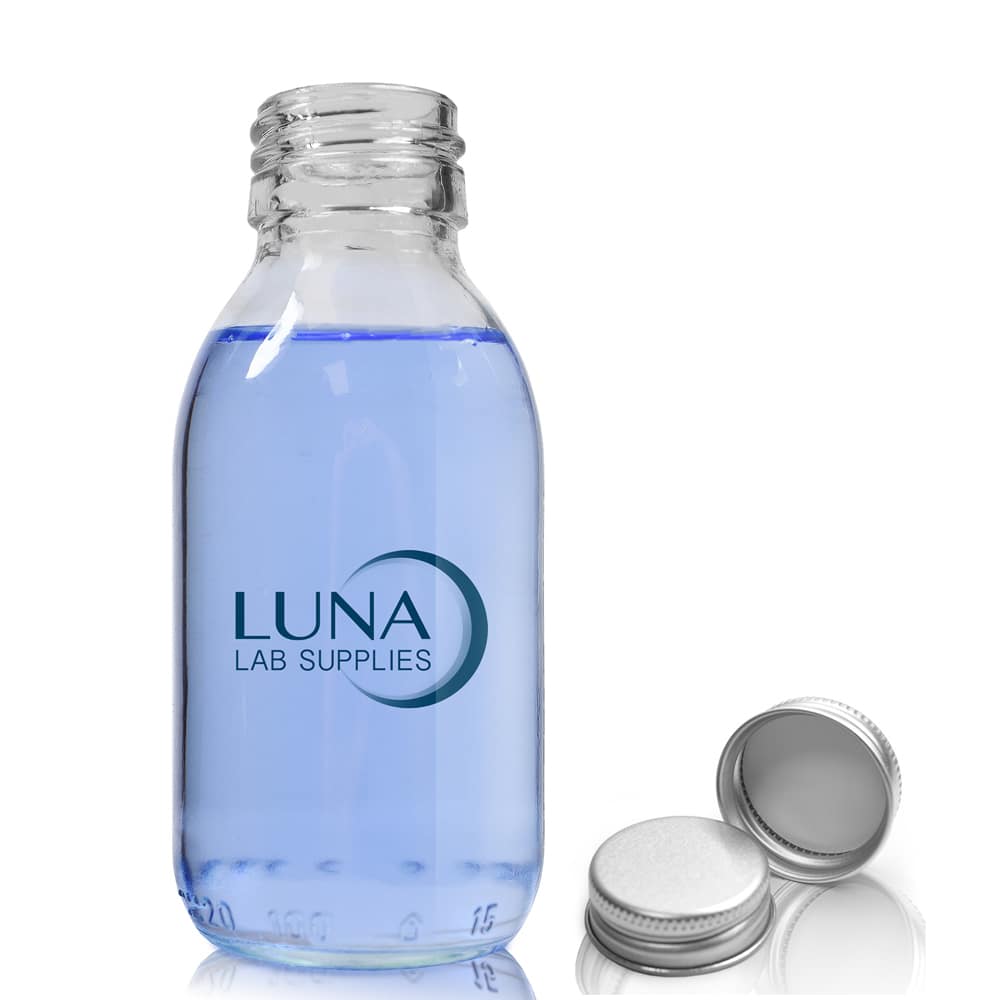 100ml Clear Glass Sirop Bottle & Aluminium Cap