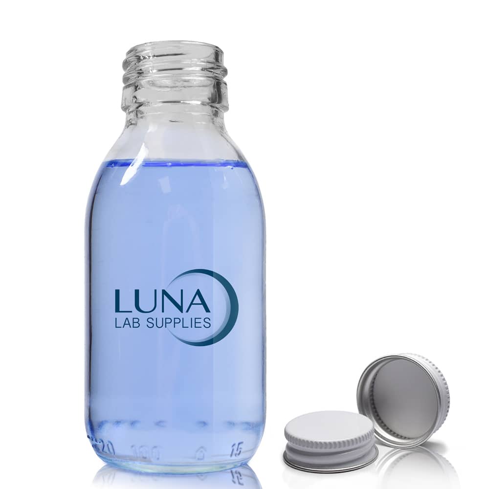 100ml Clear Glass Sirop Bottle & Aluminium Cap