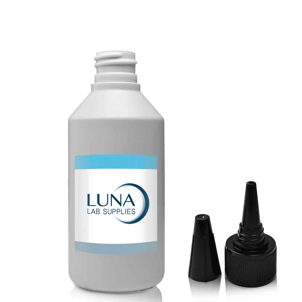 100ml White HDPE Round Plastic Bottle & 20mm Spout Cap