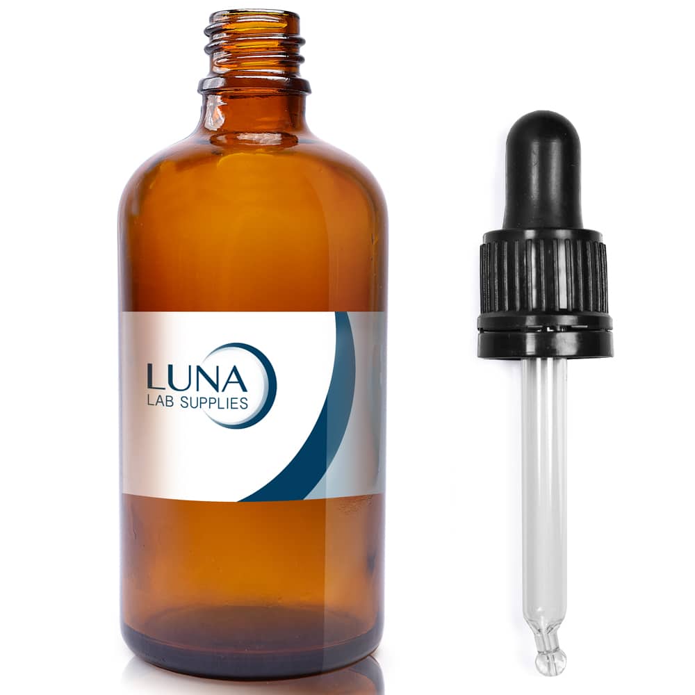100ml amber Dropper luna with Blk pip