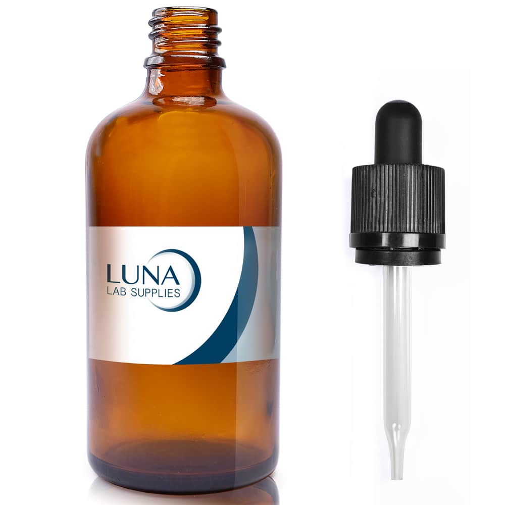100ml Amber Glass Dropper Bottle & CRC Glass Pipette With Wiper