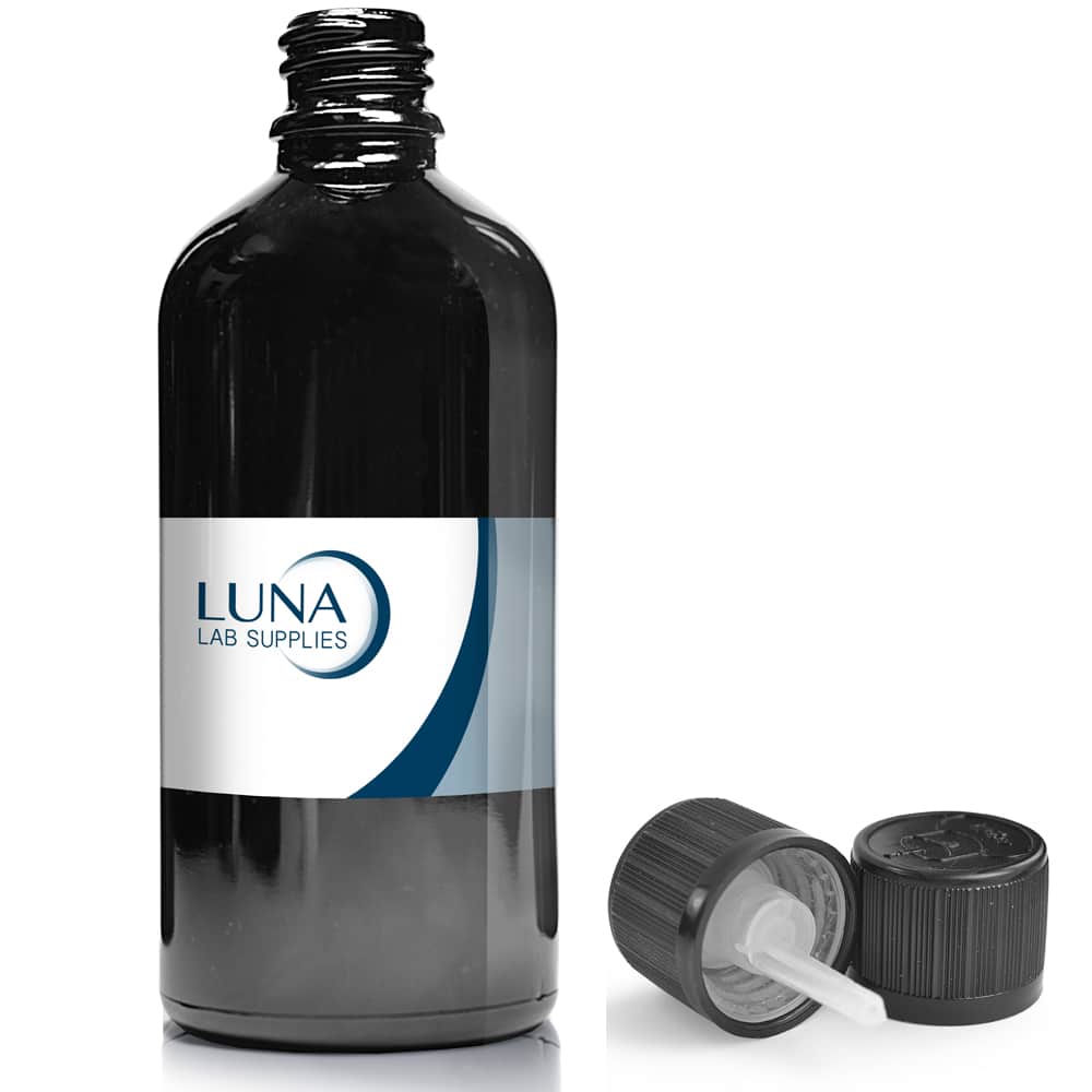 100ml Black Glass Dropper Bottle (No Cap)