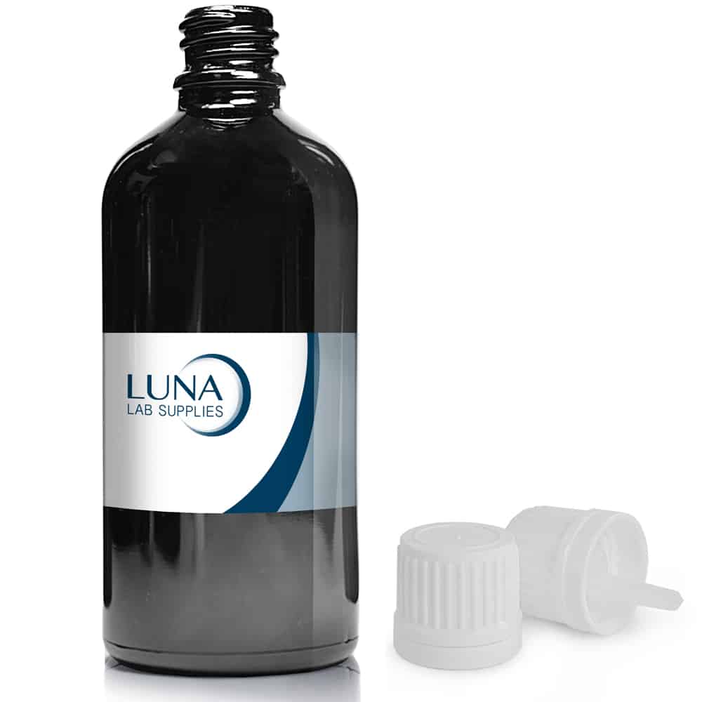 100ml Black Glass Dropper Bottle with dropper cap
