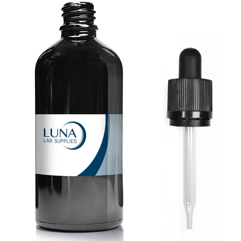 100ml Black Glass Dropper Bottle & CRC Glass Pipette