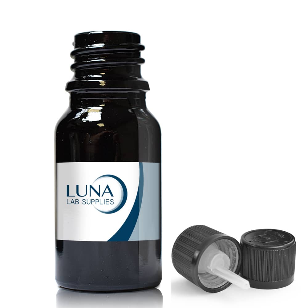 10ml Black Glass Dropper Bottle with black dropper cap