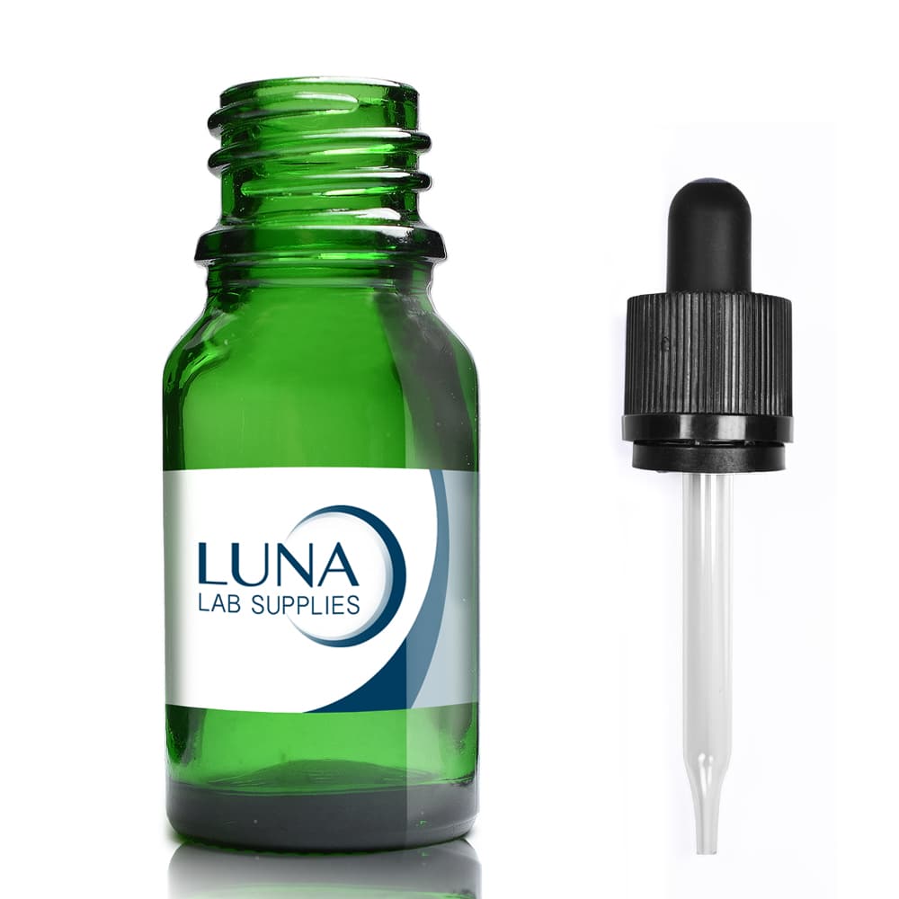 10ml Green Glass Dropper Bottle & CRC Glass Pipette With Wiper