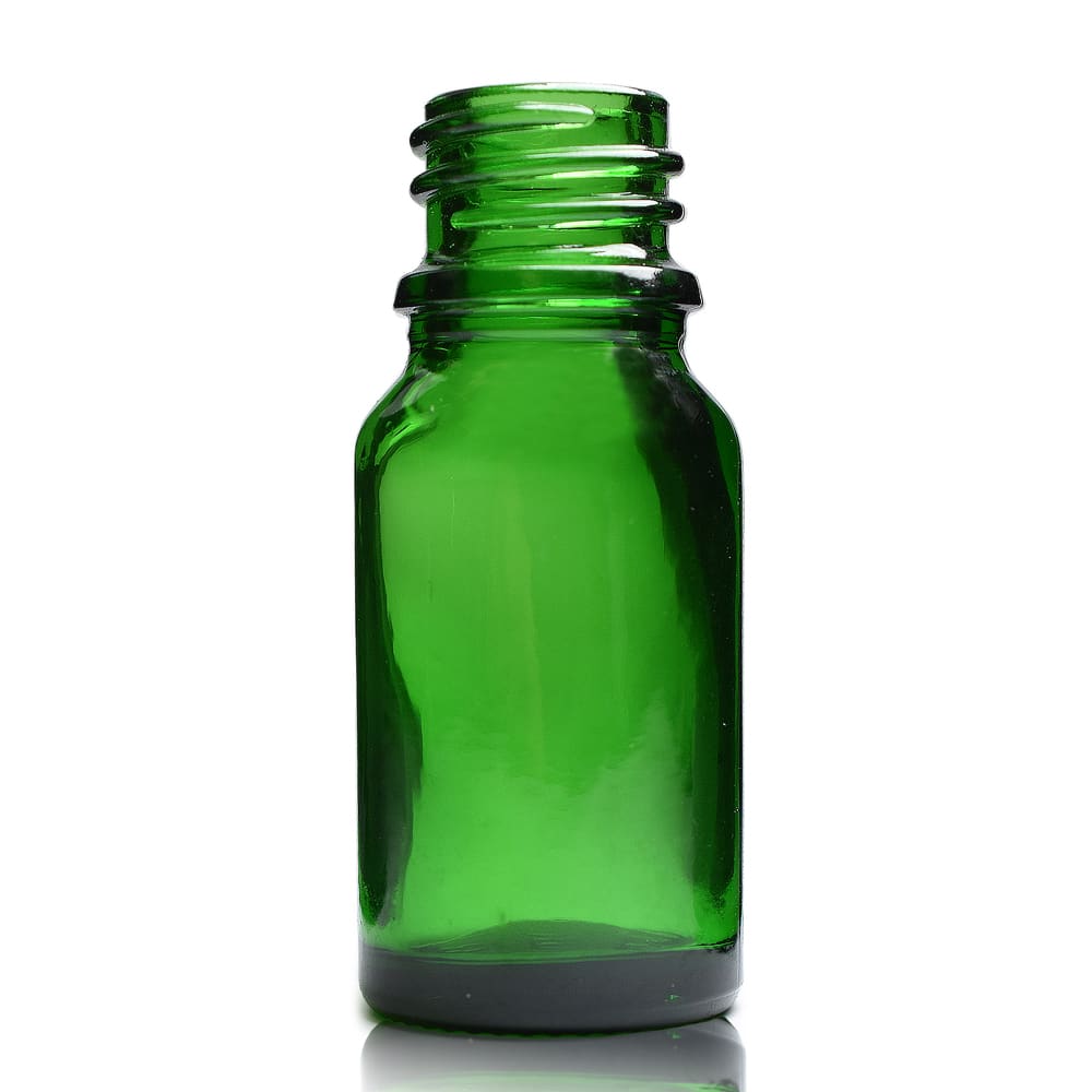 10ml Green Glass Dropper Bottle (No Cap)