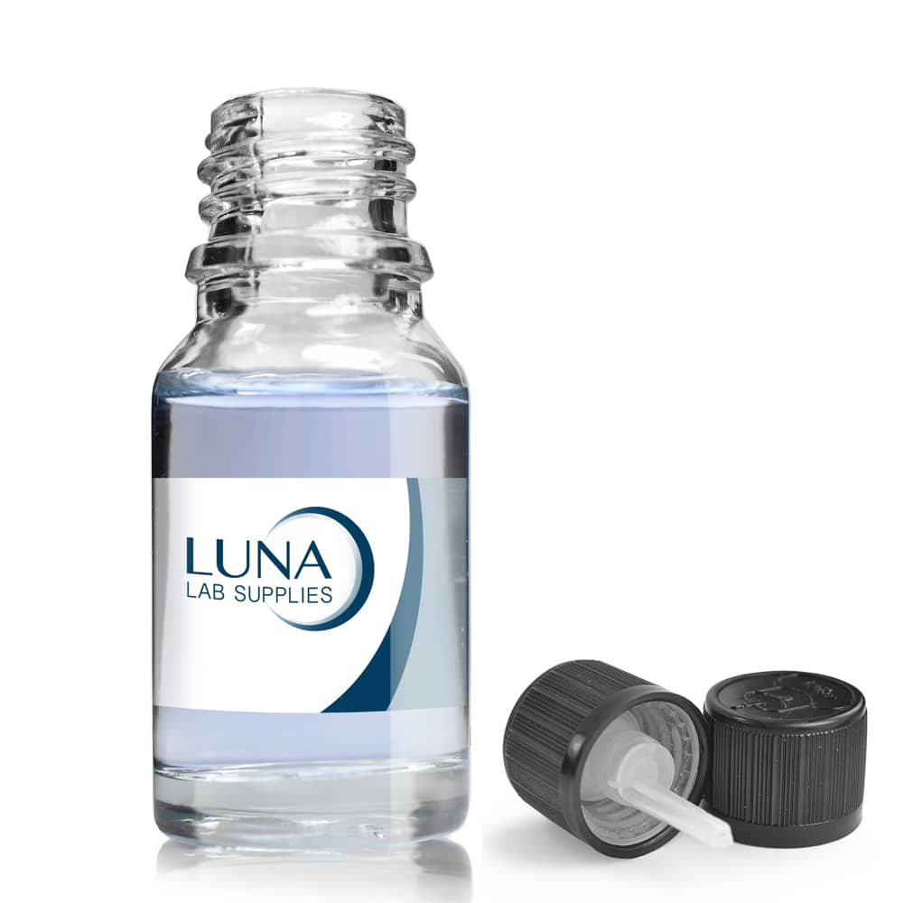 10ml clear glass dropper bottle with CRC screw cap