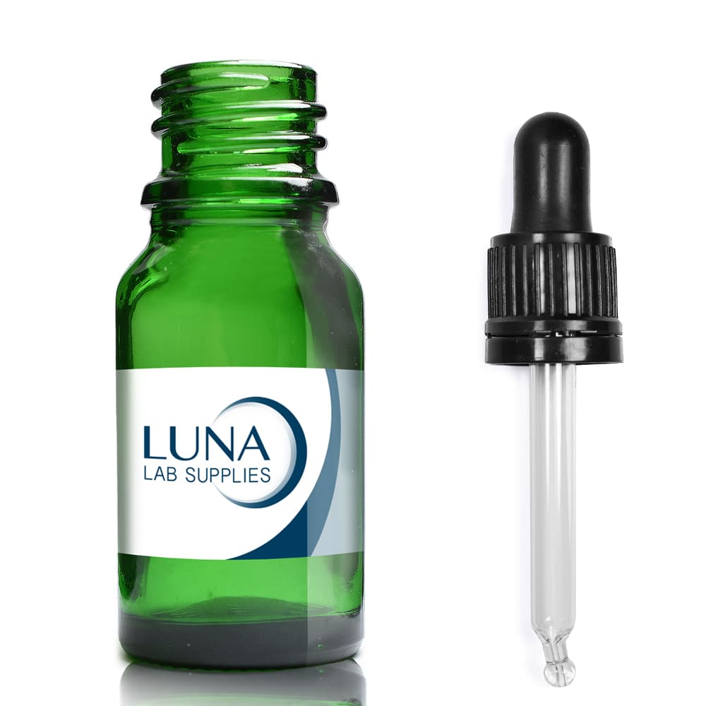 10ml Green Glass Dropper Bottle & T/E Glass Pipette With Wiper