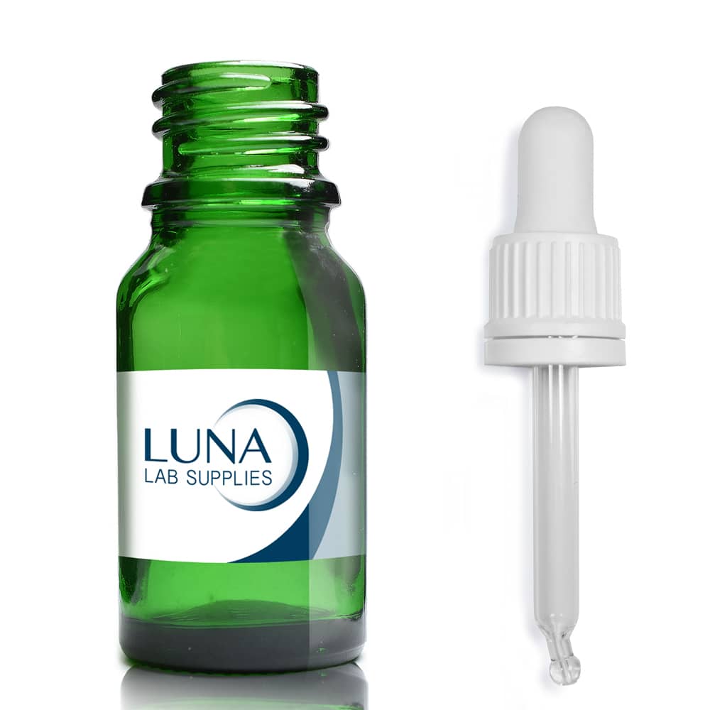 10ml Green Glass Dropper Bottle with glass pipette