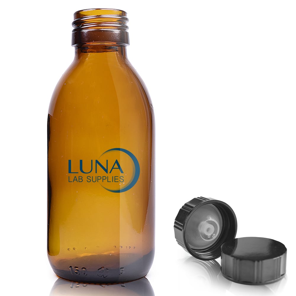 150ml Amber Glass Sirop Bottle & Urea Polycone Cap