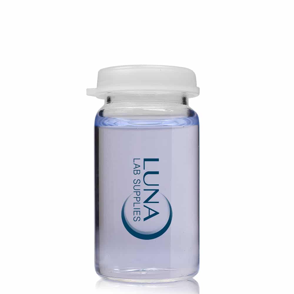 15ml Clip Top Glass Vial With 22mm PE Snap On Cap