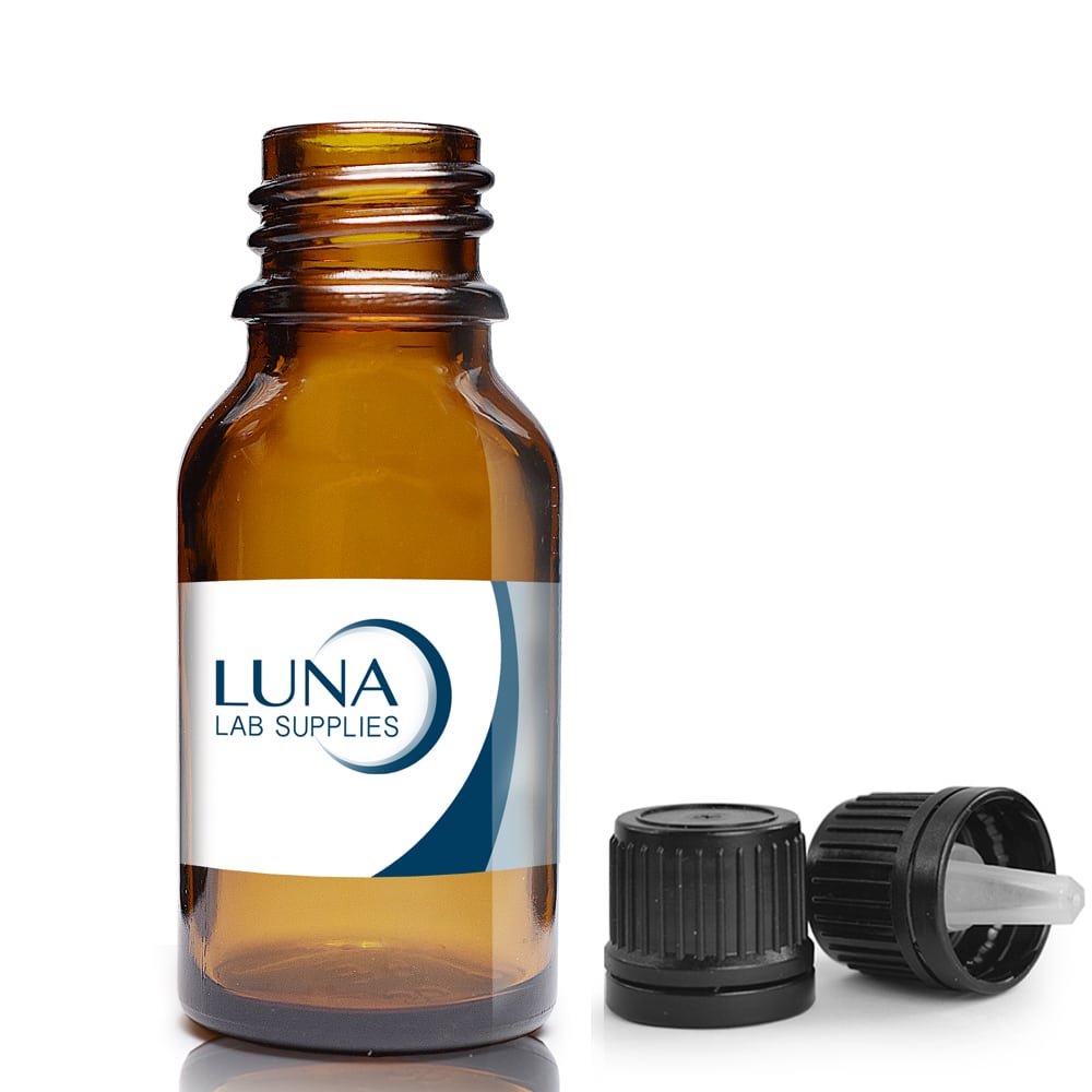 15ml amber Dropper bottle luna with dropper cap blk