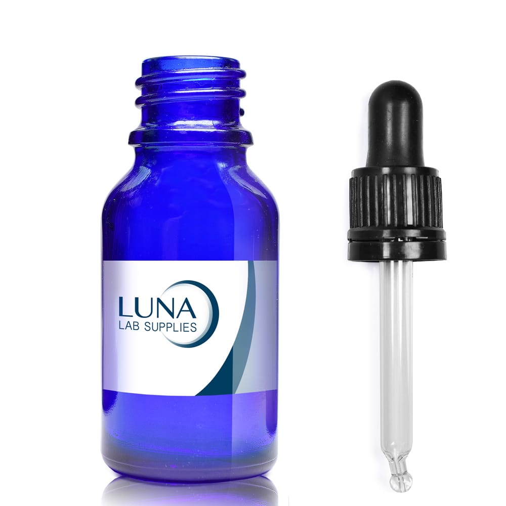 15ml Blue Glass Dropper Bottle & T/E Glass Pipette With Wiper