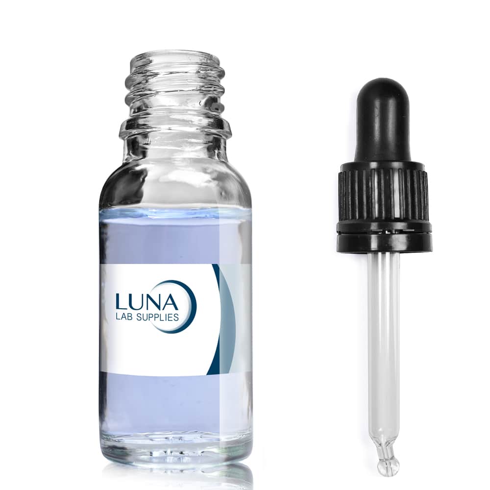 15ml clear glass dropper bottle with tamper evident pipette