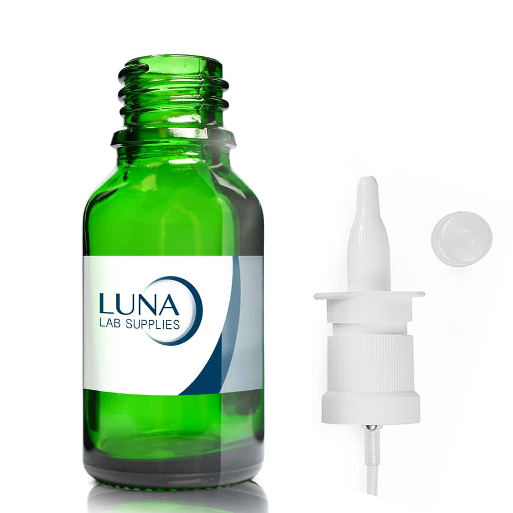 15ml Green Glass Dropper Bottle with nasal spray