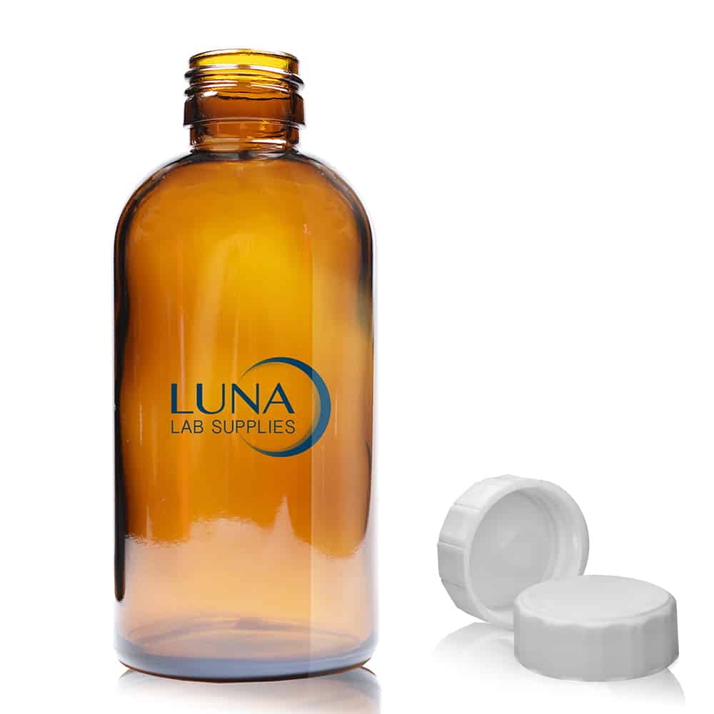 200ml Amber Glass Boston Bottle With PP Polycone Cap
