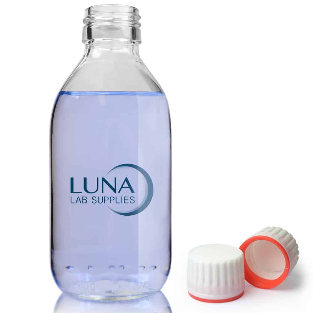 200ml Clear Glass Sirop Bottle & 28mm (Red Band) T/E Cap