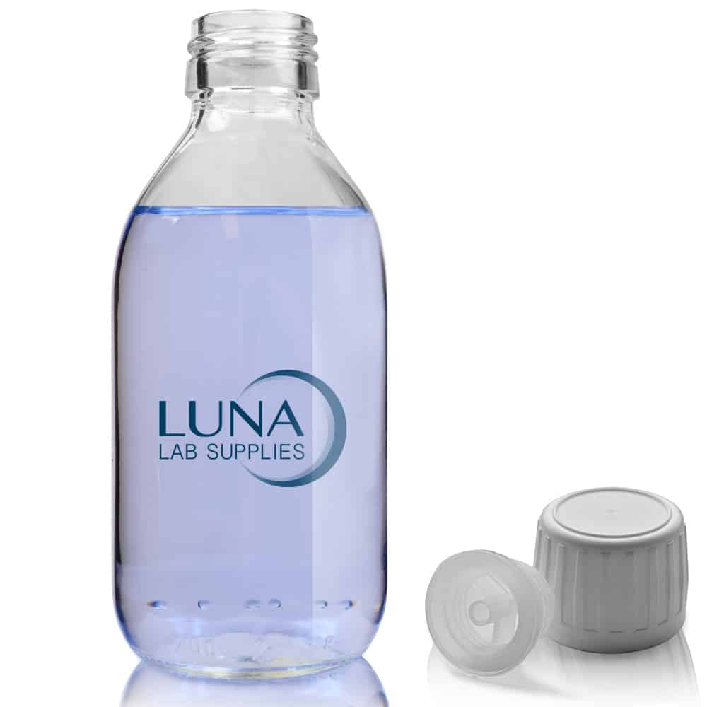 200ml Clear Glass Sirop Bottle With TE Cap & Pourer Insert