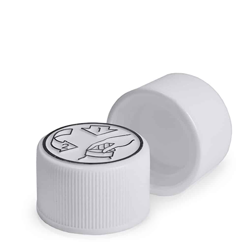 30ml Amber Glass Boston Bottle & 20mm White CR Screw Cap - Image 3