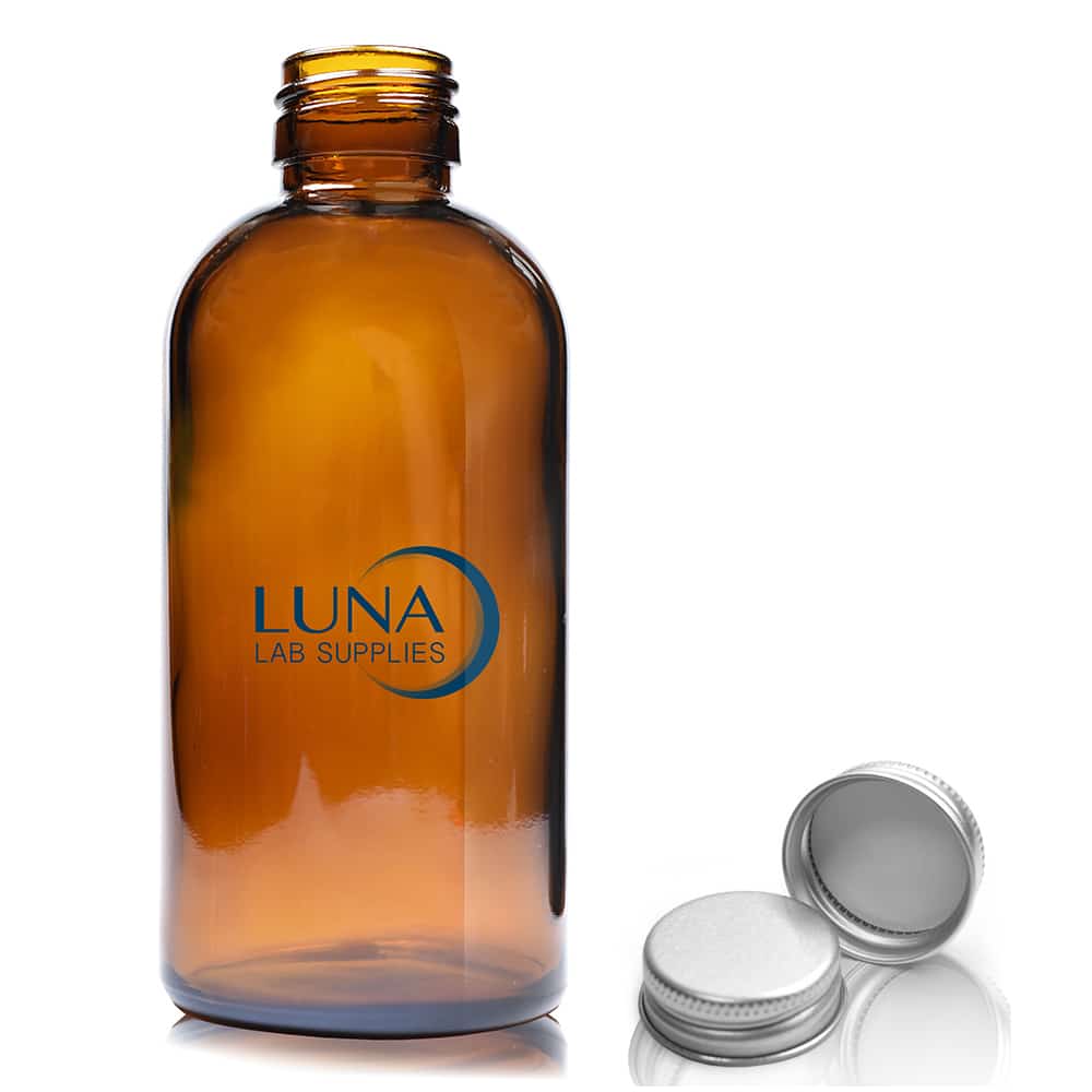 250ml Amber Boston Bottle Luna with ali cap
