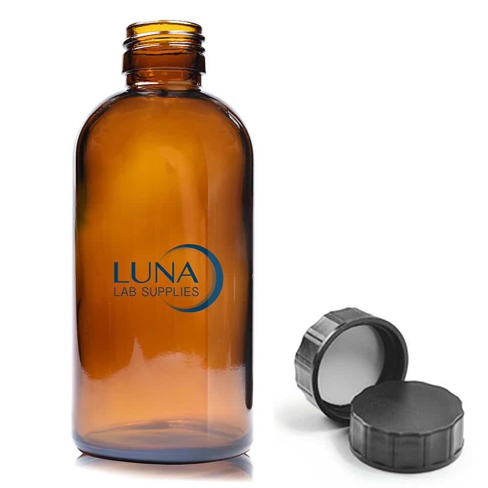 250ml Amber Glass Boston Bottle With PP Screw Cap
