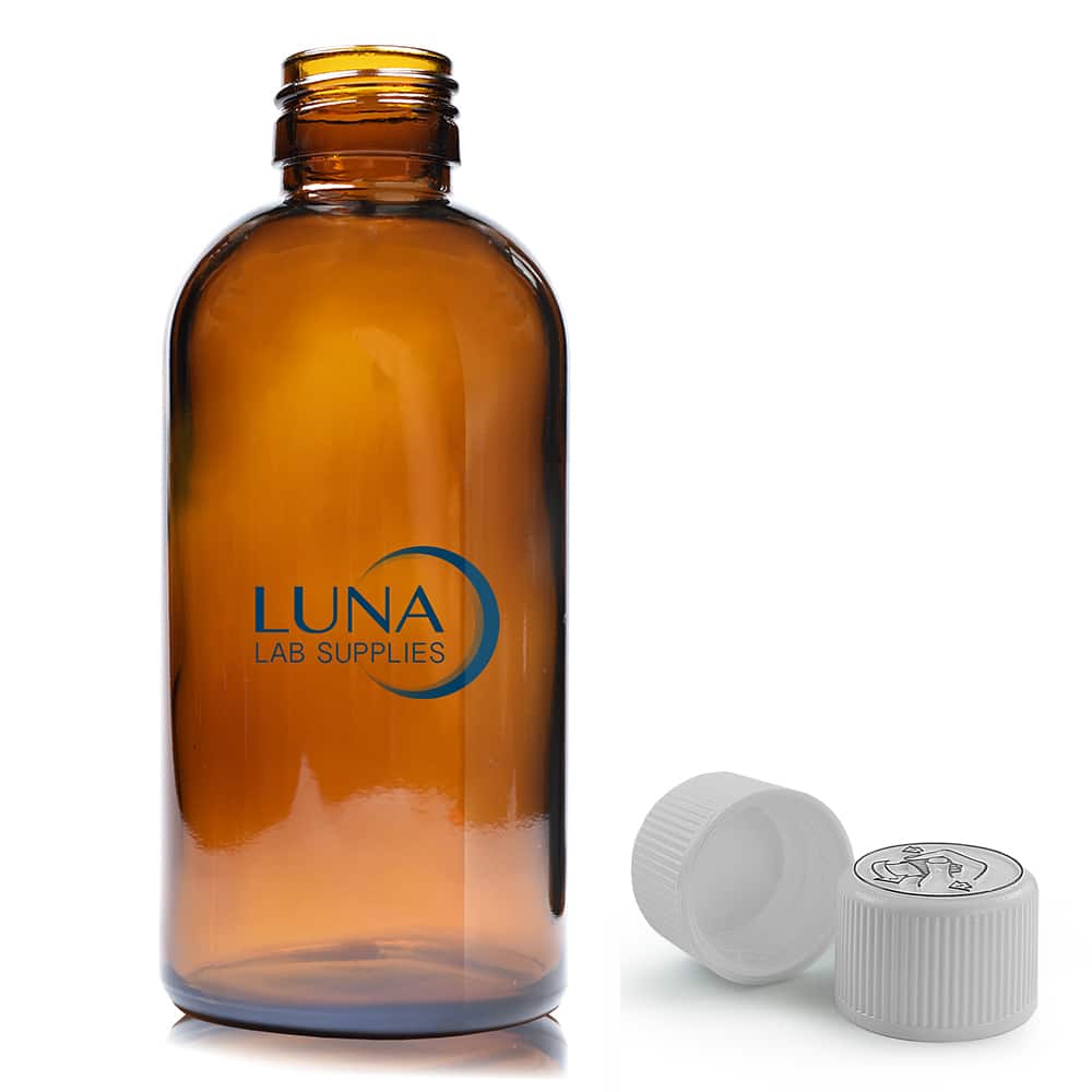 250ml Amber Boston Bottle Luna with crc cap