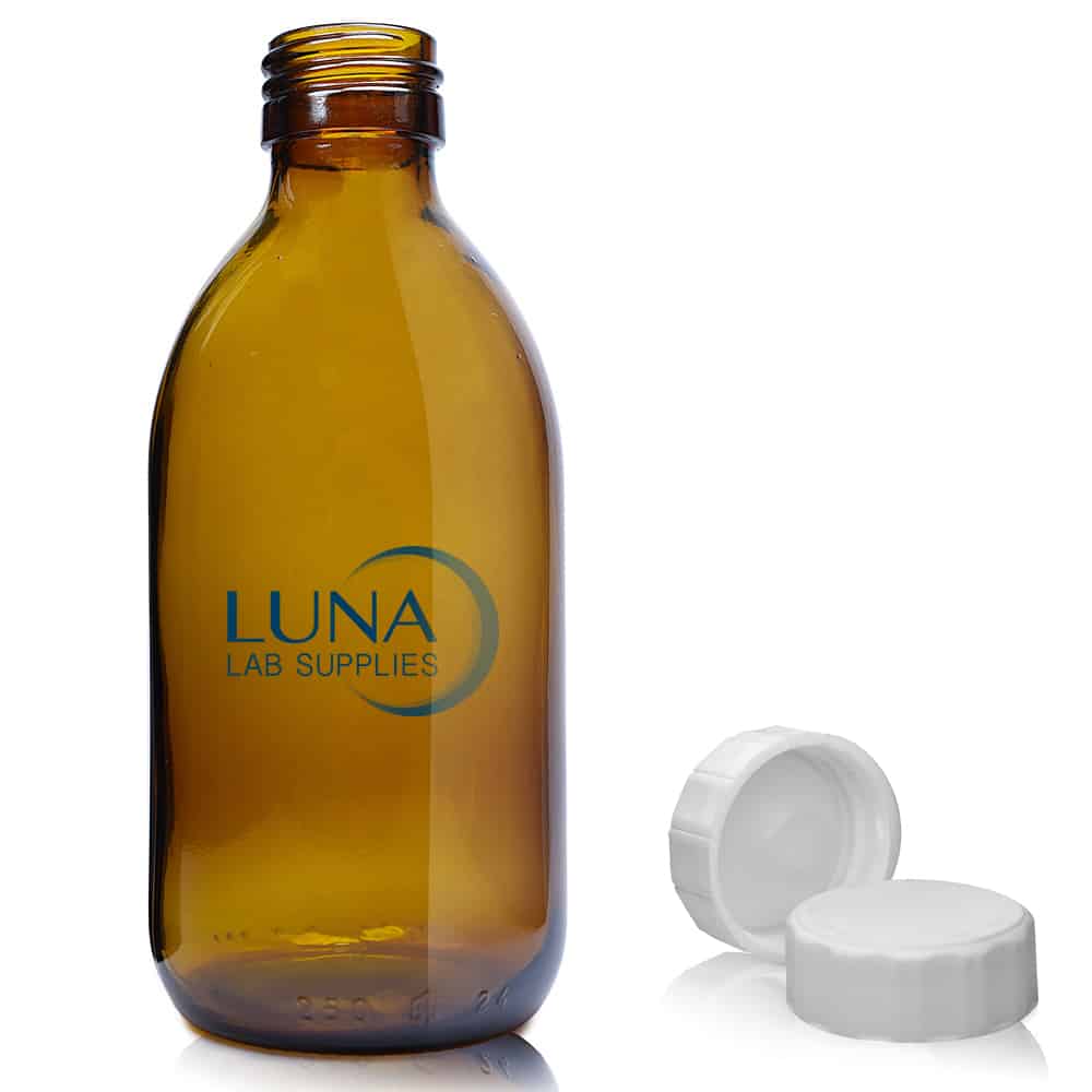 250ml Amber Glass Sirop Bottle With PP Polycone Cap