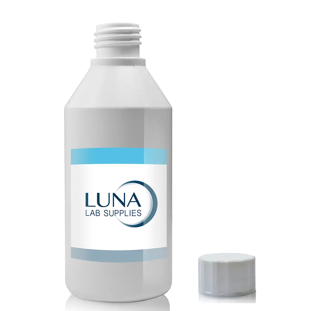 250ml White HDPE Plastic Round Bottle & 28mm Screw Cap