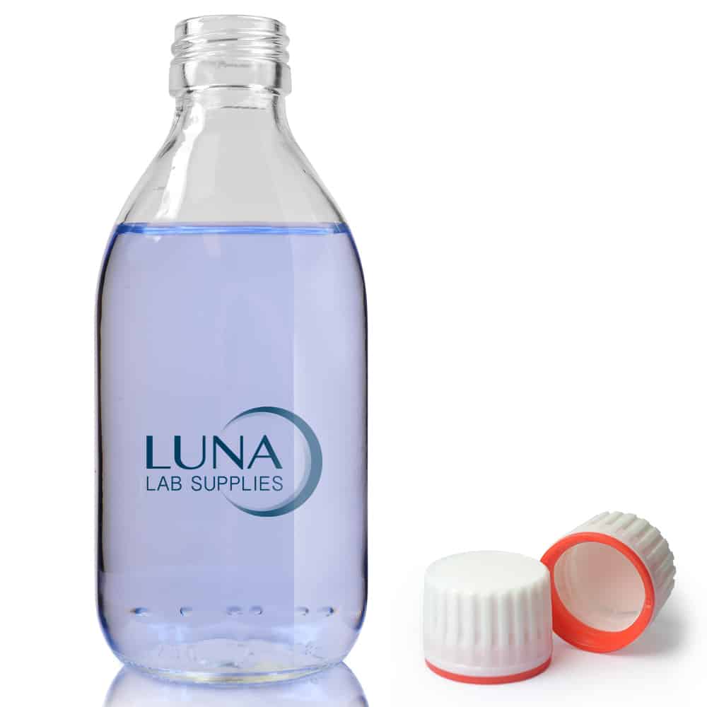 250ml Clear Glass Sirop Bottle & 28mm (Red Band) T/E Cap