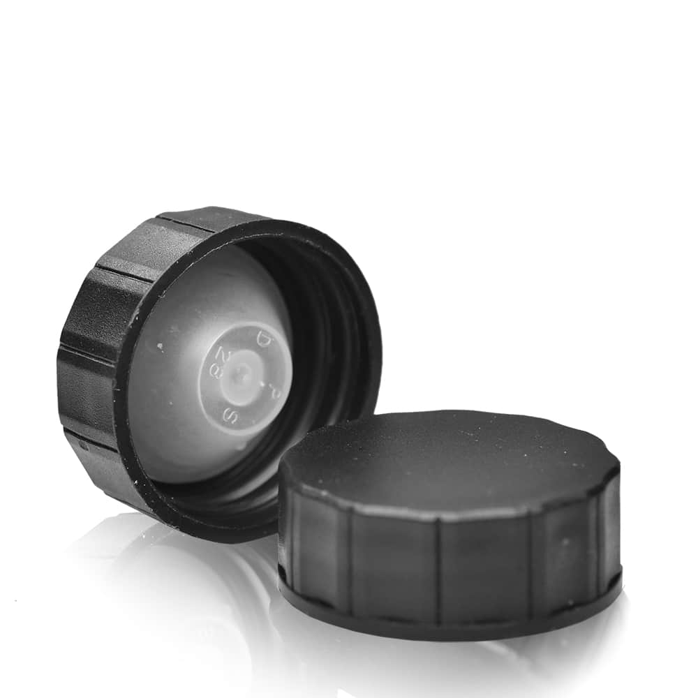 28 Black PP Polycone screw cap