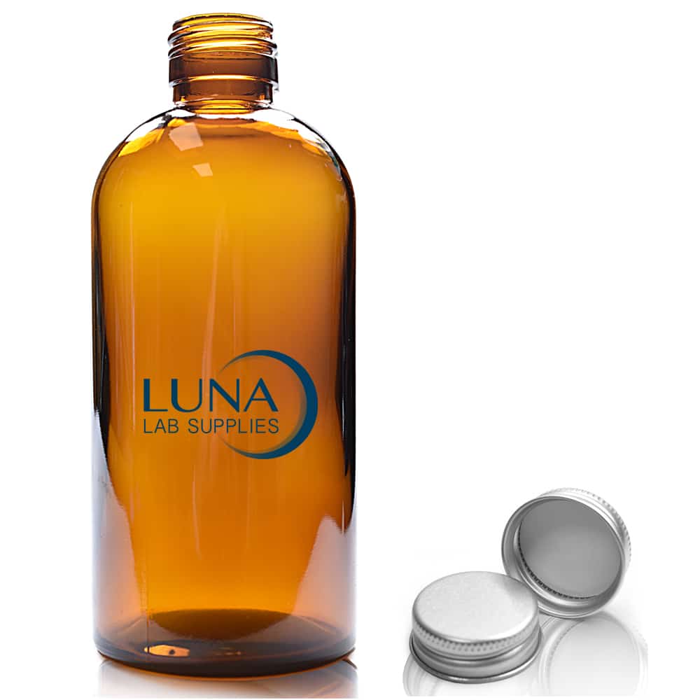 300ml Amber Boston Bottle Luna with ali cap