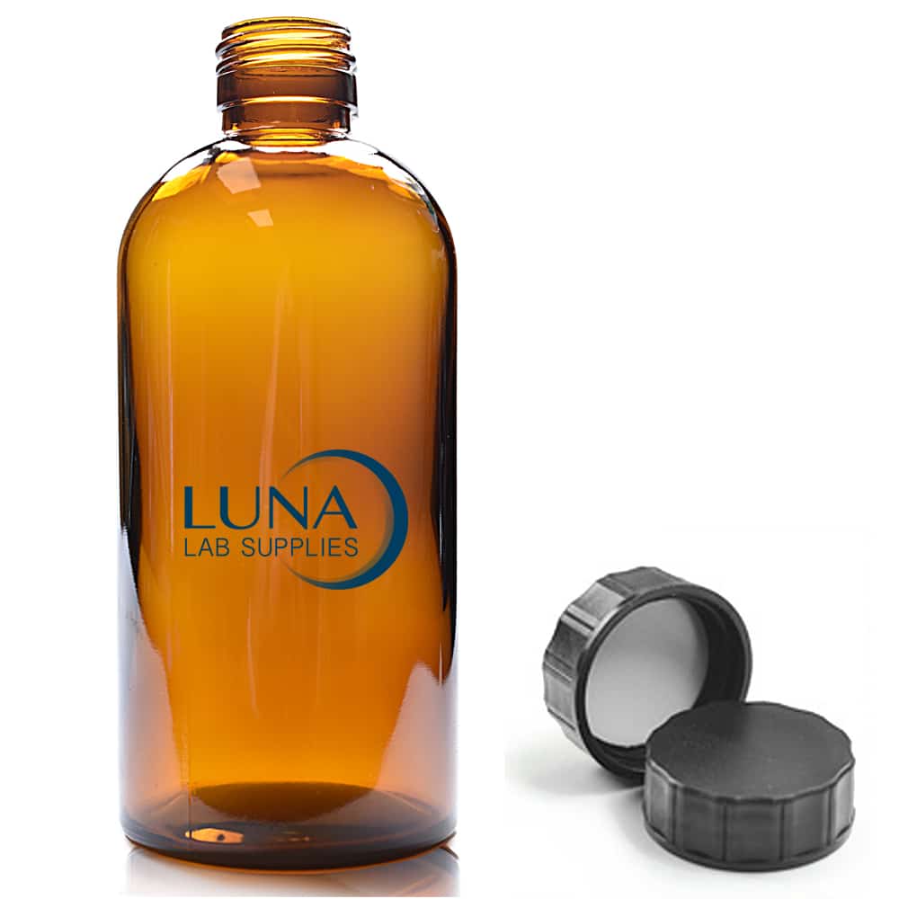 300ml Amber Glass Boston Bottle With PP Screw Cap