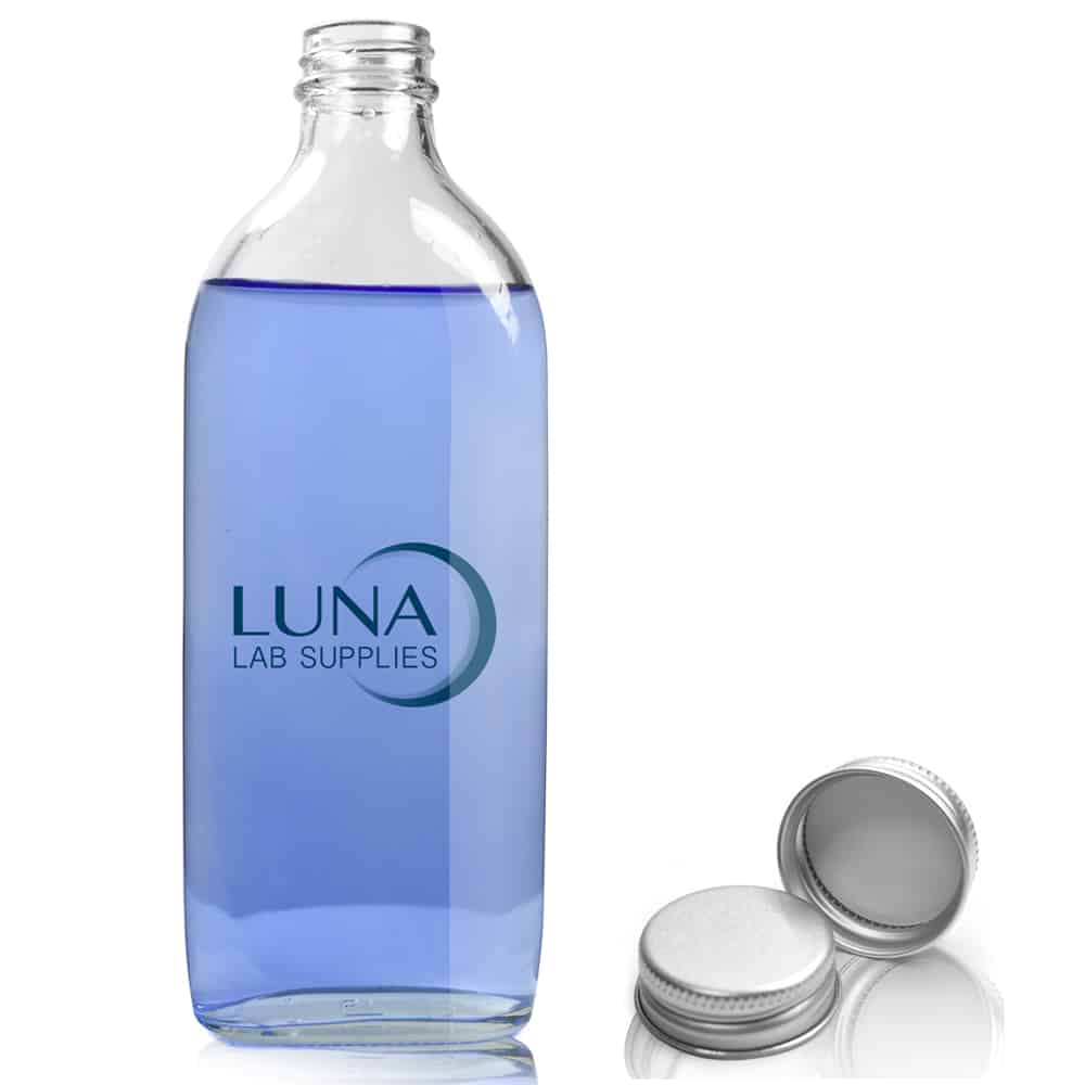 300ml Clear Glass Flask Bottle With Aluminium Cap