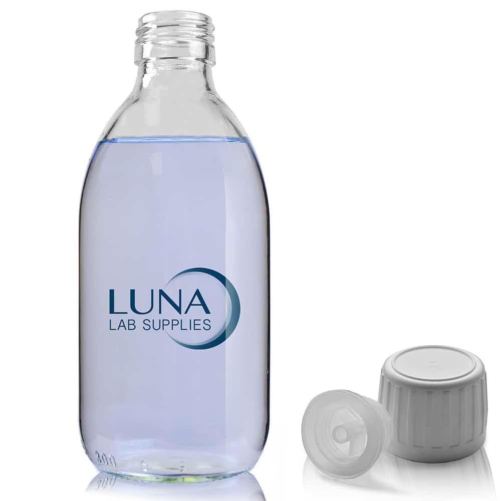 300ml Clear Glass Sirop Bottle With TE Cap & Pourer Insert