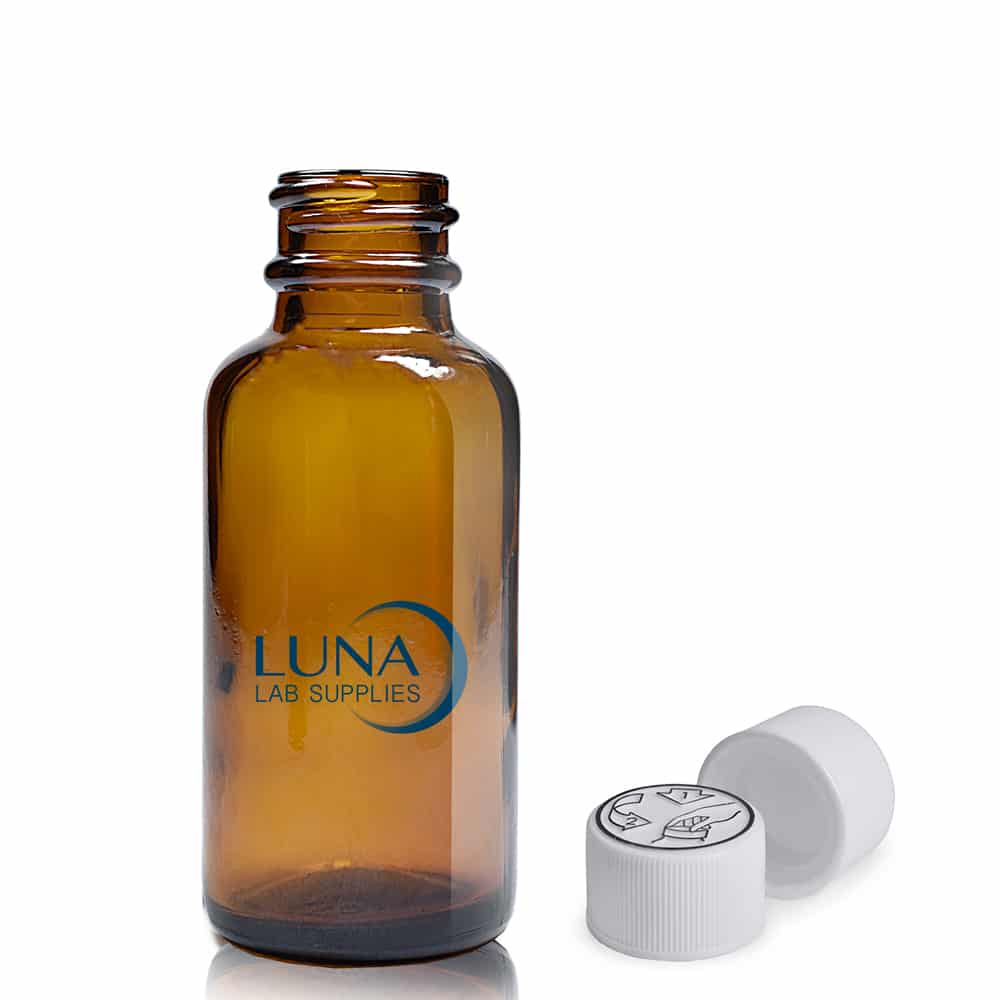 30ml Amber boston bottle with crc