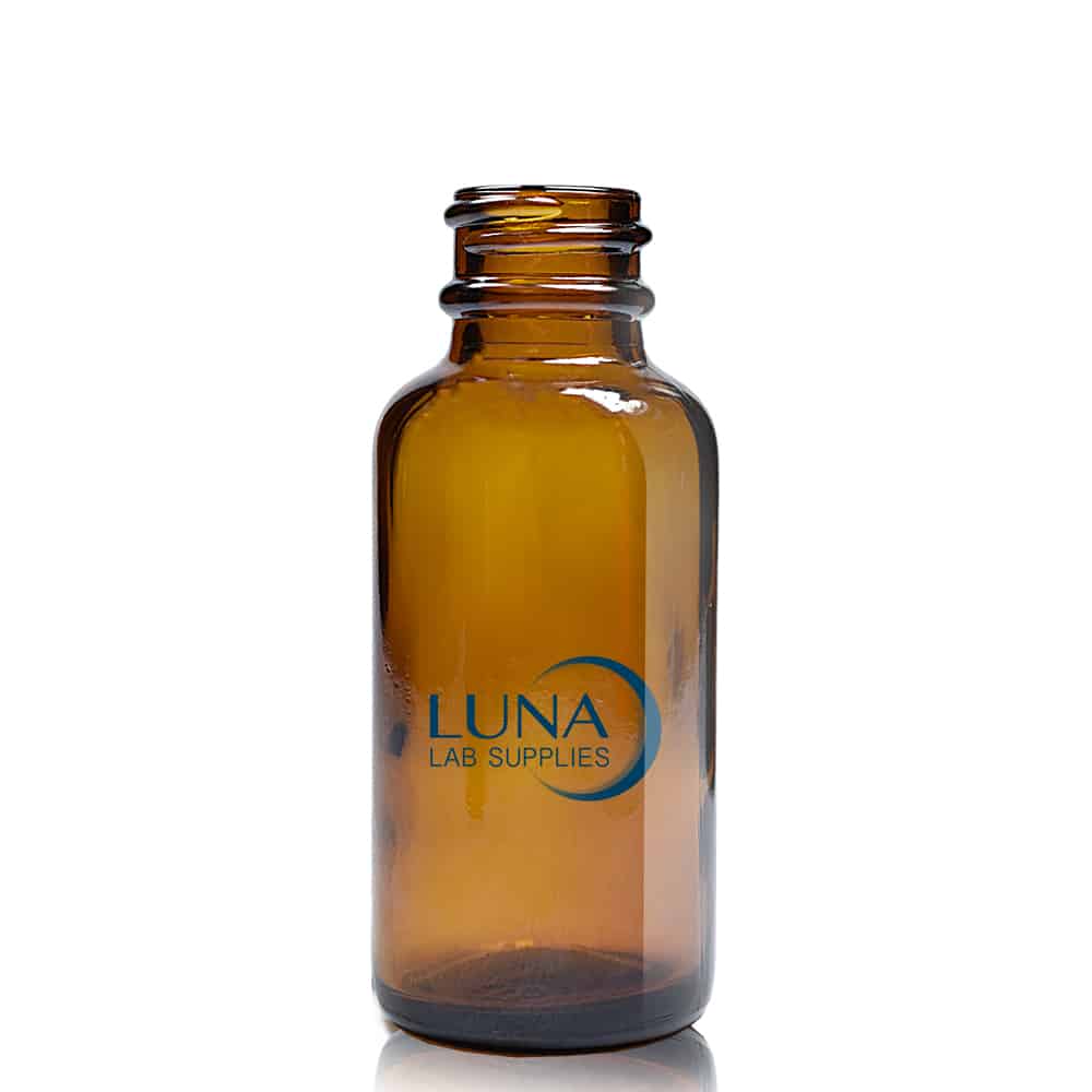 30ml Amber boston bottle with label