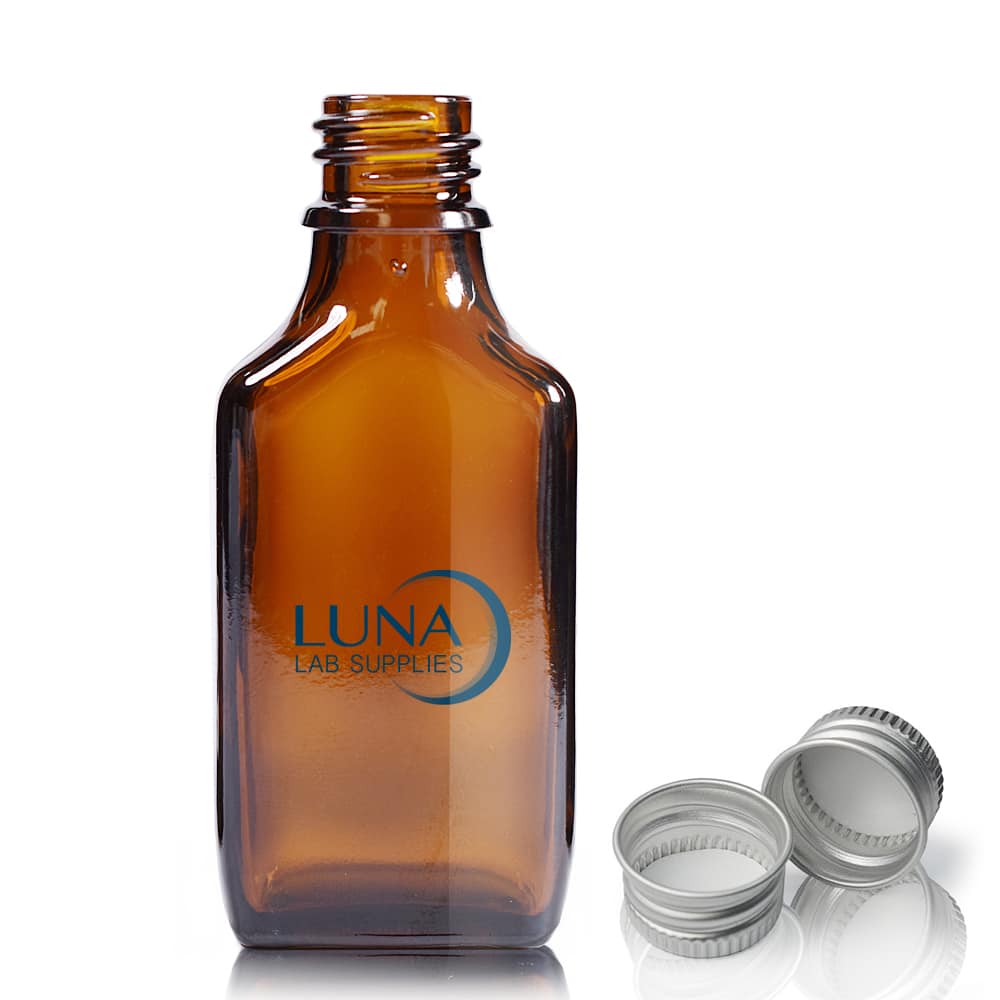 30ml Amber Glass Rectangular Bottle With Aluminium Cap