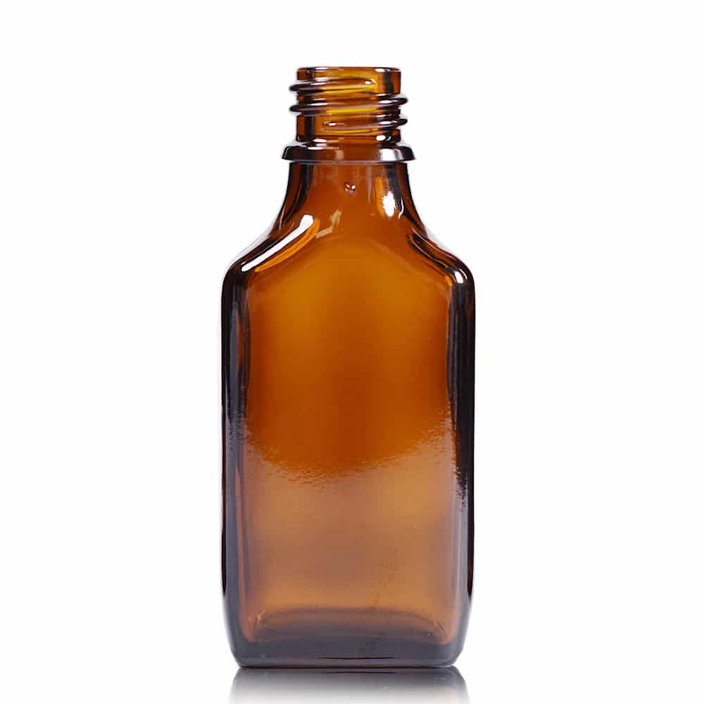 30ml Amber Glass Rectangular Bottle (No Cap)