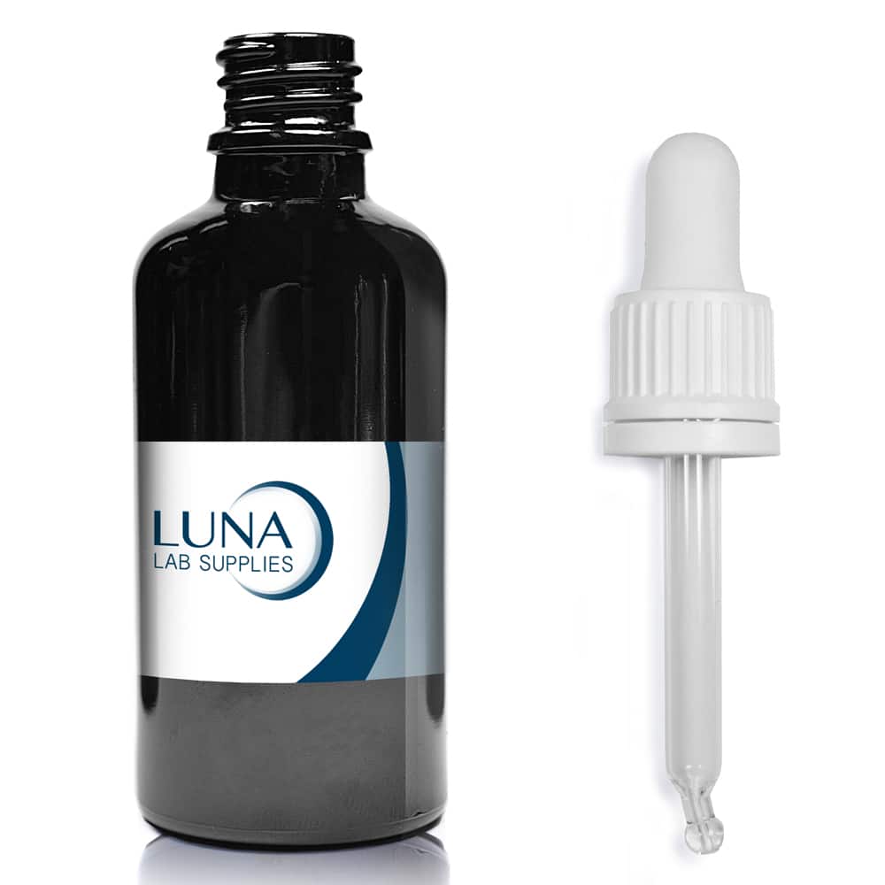 30ml Black Glass Dropper Bottle with white pipette