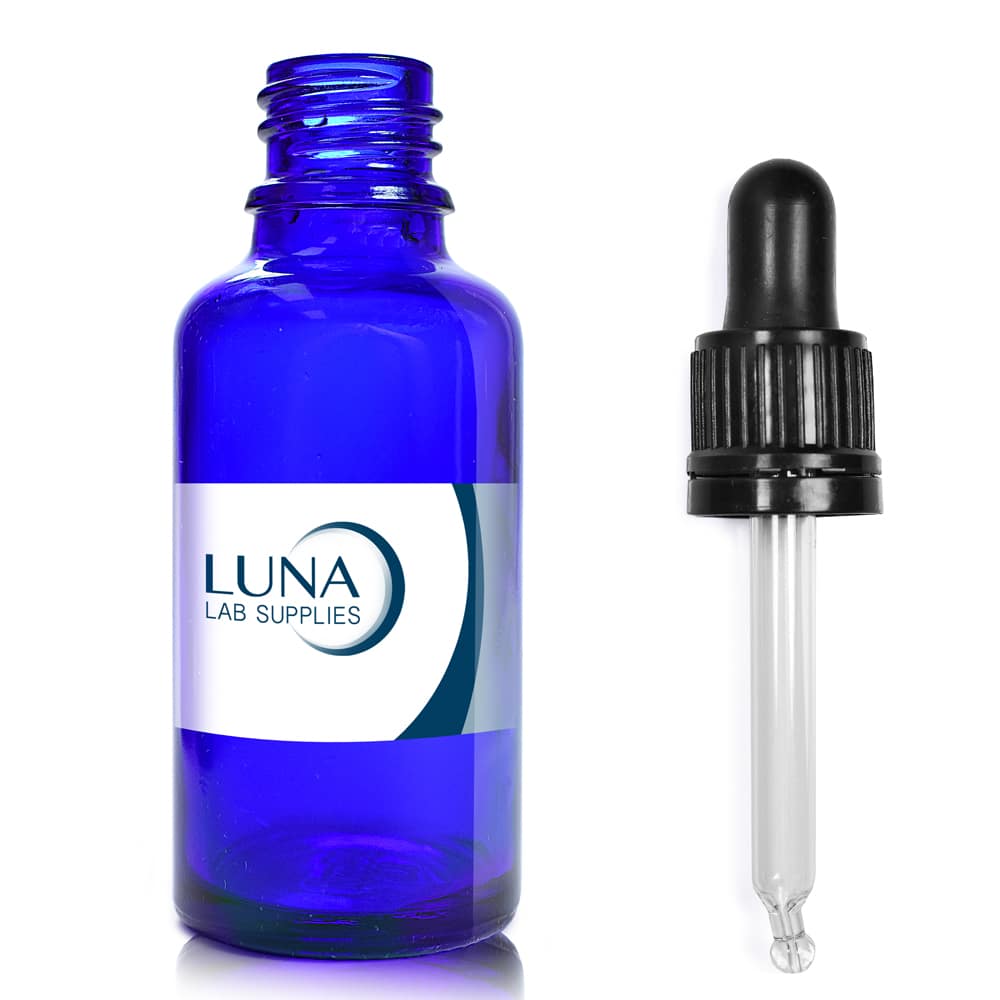 30ml Blue Glass Dropper Bottle & T/E Glass Pipette With Wiper