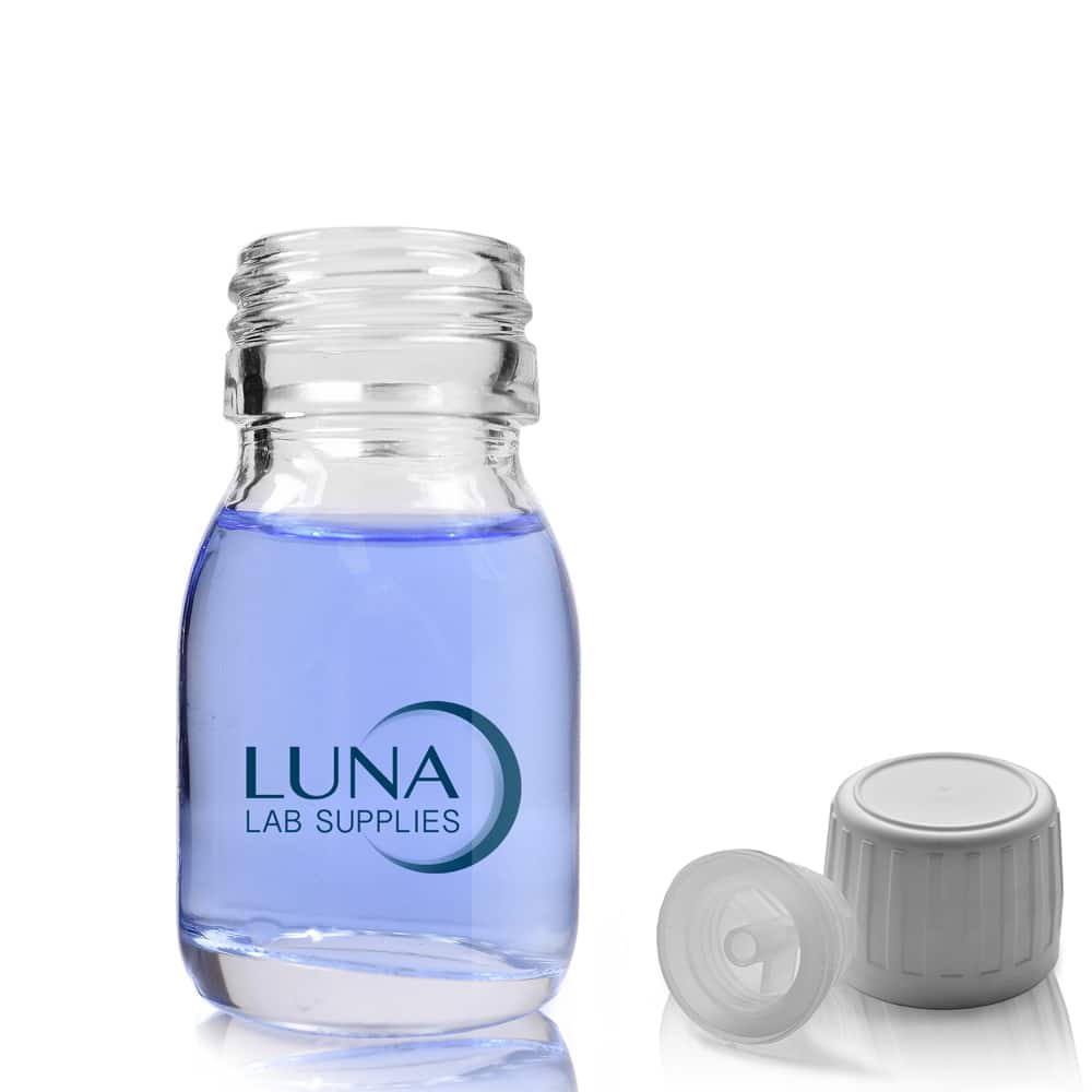 30ml Clear Glass Sirop Bottle With TE Cap & Pourer Insert