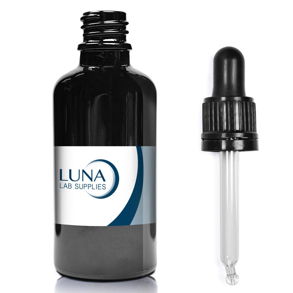 30ml Black Glass Dropper Bottle & T/E Glass Pipette