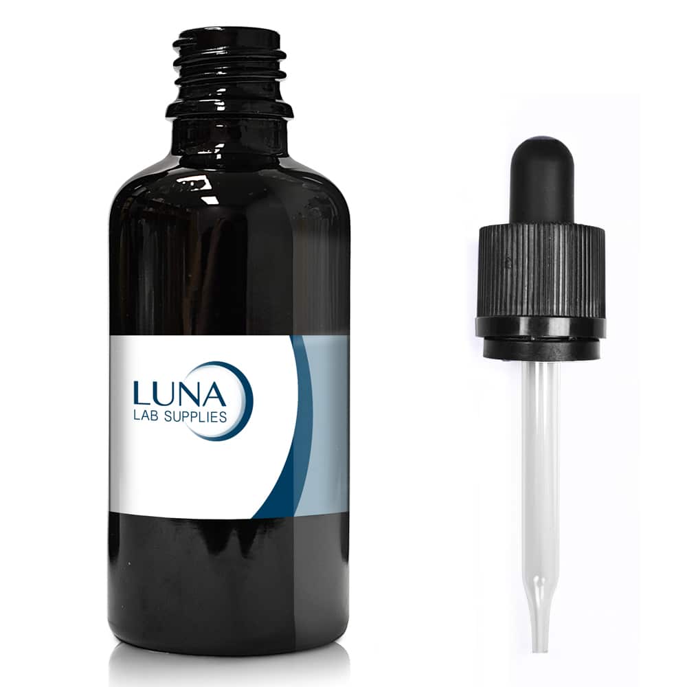 50ml Black Glass Dropper Bottle & CRC Glass Pipette
