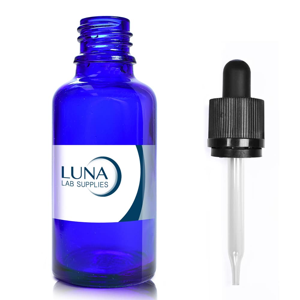 30ml Blue Glass Dropper Bottle & CRC Glass Pipette With Wiper