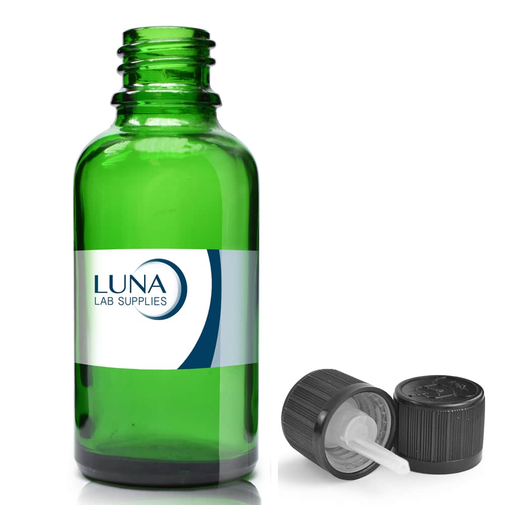 30ml Green Glass Dropper Bottle & CRC cap